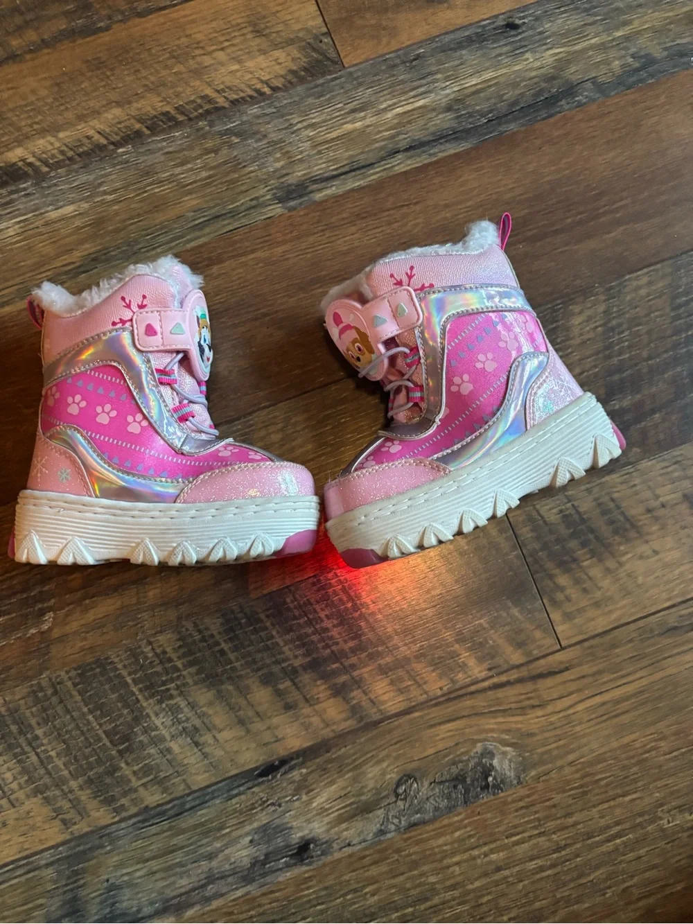 Paw patrol glitter light up snow boots toddler girl size 6